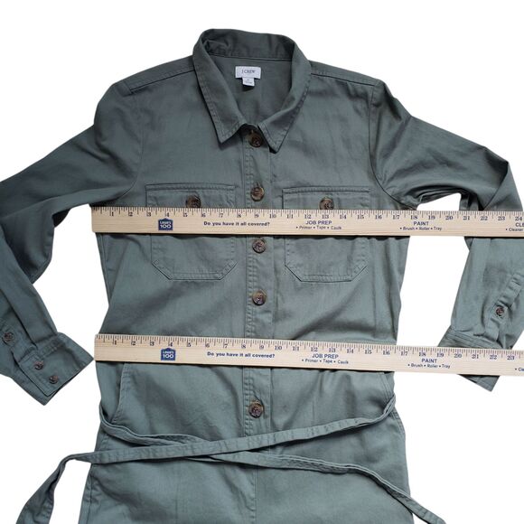 J. Crew Jumpsuit Women's Size 4 Army Green Utility Romper One Piece Coveralls - Picture 5 of 11
